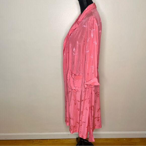 Dynasty Robe Vintage Silk Butterfly Pattern Belt Vtg Pink Size Small Medium - Picture 12 of 16